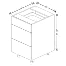 Fabuwood Illume Catalina Carbone Matte 21" W x 34 1/2" H x 24" D 3 Drawer Base Cabinet - image 1