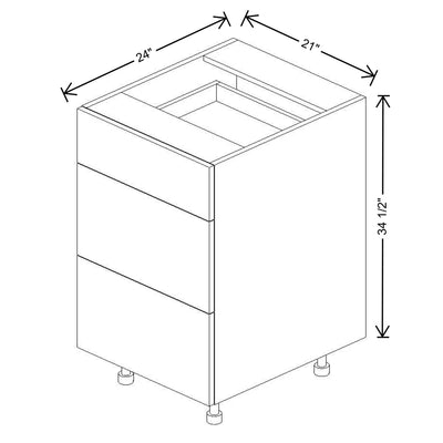 Fabuwood Illume Catalina Carbone Matte 21" W x 34 1/2" H x 24" D 3 Drawer Base Cabinet - image 1