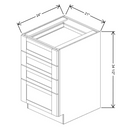 Fabuwood Allure Galaxy Mocha 21" W X 34 1/2" H X 24" D 4 Drawer Base Cabinet - LEFT SIDE (LS) - image 1