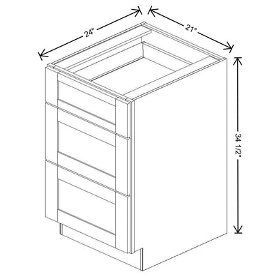 Fabuwood Allure Galaxy Timber 21" W X 34 1/2" H X 24" D 3 Drawer Base Cabinet - RIGHT SIDE(RS) - image 1