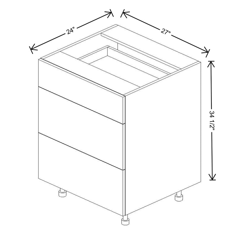 Fabuwood Illume Tuscany Olmo 3 27" W x 34 1/2" H x 24" D 3 Drawer Base Cabinet - image 1