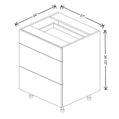 Fabuwood Illume Catalina Olmo 3 27" W x 34 1/2" H x 24" D 3 Drawer Base Cabinet - image 1