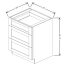 Fabuwood Allure Galaxy Mocha 27" W X 34 1/2" H X 24" D 3 Drawer Base Cabinet - BOTH SIDE (BS) - image 1