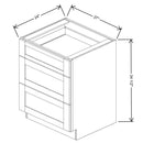 Fabuwood Allure Onyx Frost 27" W X 34 1/2" H X 24" D 3 Drawer Base Cabinet - BOTH SIDE(BS) - image 1