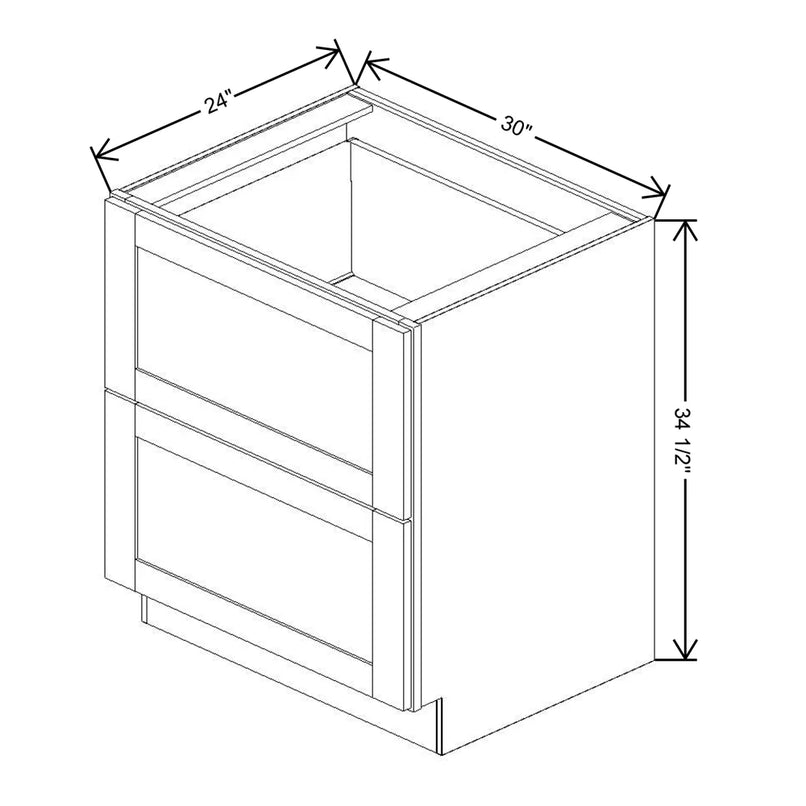Fabuwood Allure Galaxy Dove 30" W X 34 1/2" H X 24" D 2 Drawer Base Cabinet - BOTH SIDE (BS) - image 1