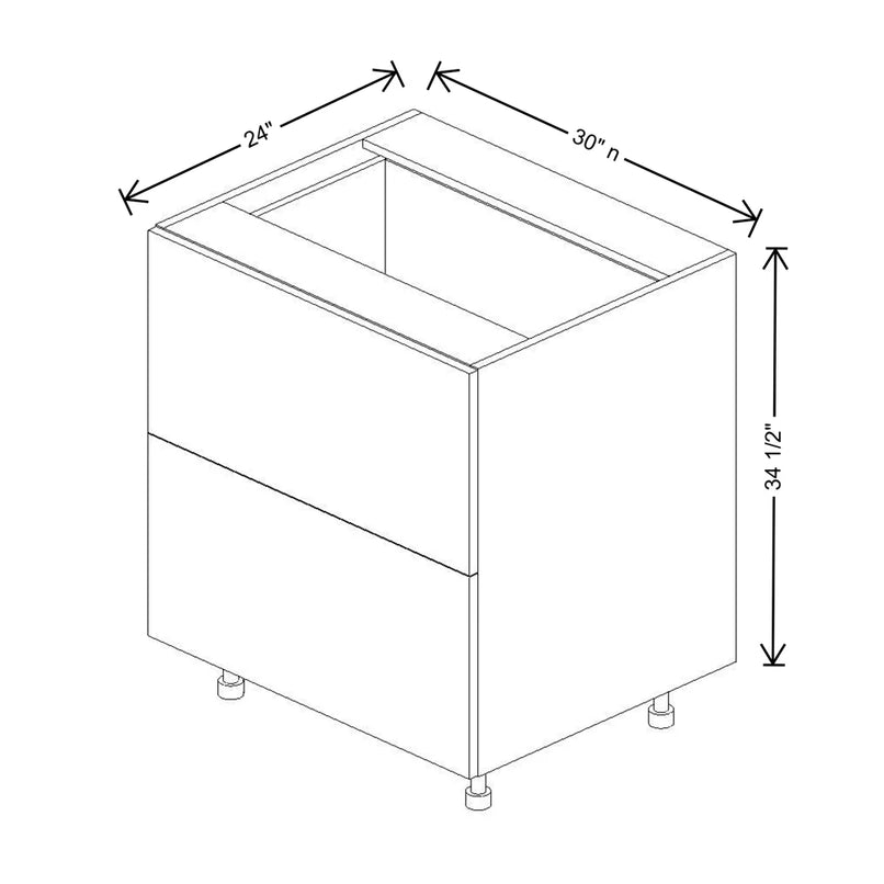 Fabuwood Illume Tuscany Muratti 1 30" W x 34 1/2" H x 24" D 2 Drawer Base Cabinet - image 1