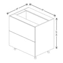 Fabuwood Illume Catalina Bianco Gloss 33" W X 34 1/2" H X 24" D 2 Drawer Base Cabinet - image 1