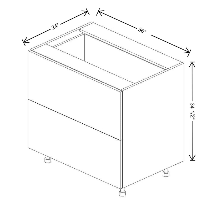 Fabuwood Illume Tuscany Nocce 3 36" W x 34 1/2" H x 24" D 2 Drawer Base Cabinet - image 1