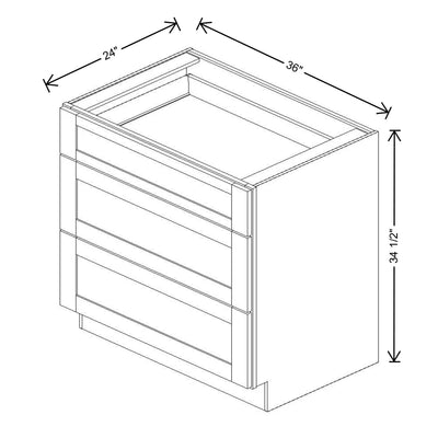 Fabuwood Allure Galaxy Horizon 36" W X 34 1/2" H X 24" D 3 Drawer Base Cabinet - BOTH SIDE(BS) - image 1
