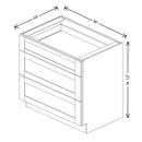 Fabuwood Allure Galaxy Cobblestone 36" W X 34 1/2" H X 24" D 3 Drawer Base Cabinet - RIGHT SIDE(RS) - image 1