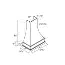 PD-EWH36 36 Inch Wall Range Hood Cabinet with Trimmable Top | Petit Blue - image 1