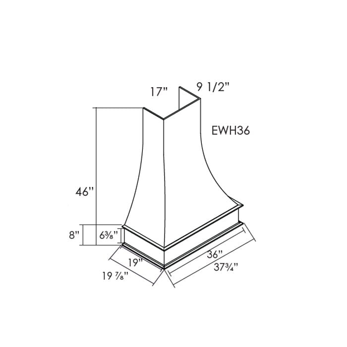 AZ-EWH36 36 Inch Wall Range Hood Cabinet with Trimmable Top | Forevermark Champagne Maple Shaker - image 1