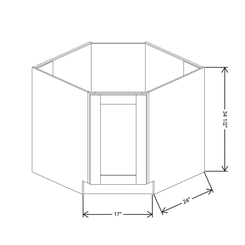 Fabuwood Allure Galaxy Mocha 36" W X 34 1/2" H X 24" D Corner Full Height Door Sink Base Cabinet - LEFT SIDE (LS) - image 1