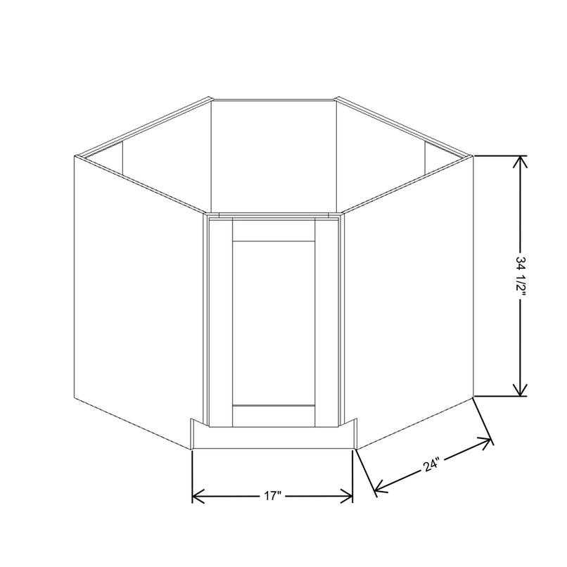 Fabuwood Allure Galaxy Cobblestone 36" W X 34 1/2" H X 24" D Corner Full Height Door Sink Base Cabinet - RIGHT SIDE (R) - image 1
