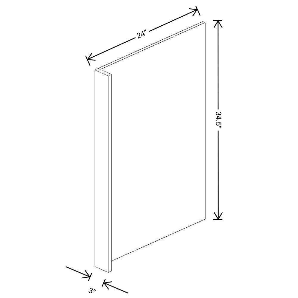 Fabuwood Allure Galaxy Nickel 3" W X 34 1/2" H X 24" D Dishwasher End Panel - image 1