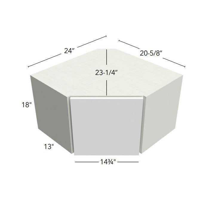 Fabuwood Illume Tuscany Como Ash 2 Corner Cabinet – ITCA2-WDC2418 - image 1