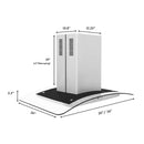 ZLINE 30 in. Convertible Vent Island Mount Range Hood in Stainless Steel and Glass (GL5i-30) dimensional diagram.