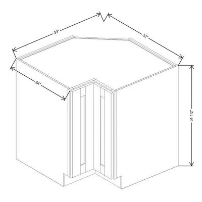 Fabuwood Allure Galaxy Frost 33" W X 34 1/2" H X 24" D Easy Reach Base Cabinet - LEFT SIDE (L) - image 1