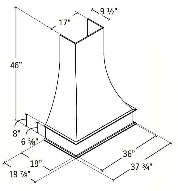 VW-EWH36 36 Inch Wall Range Hood Cabinet with Trimmable Top | Vista White Shaker - image 1