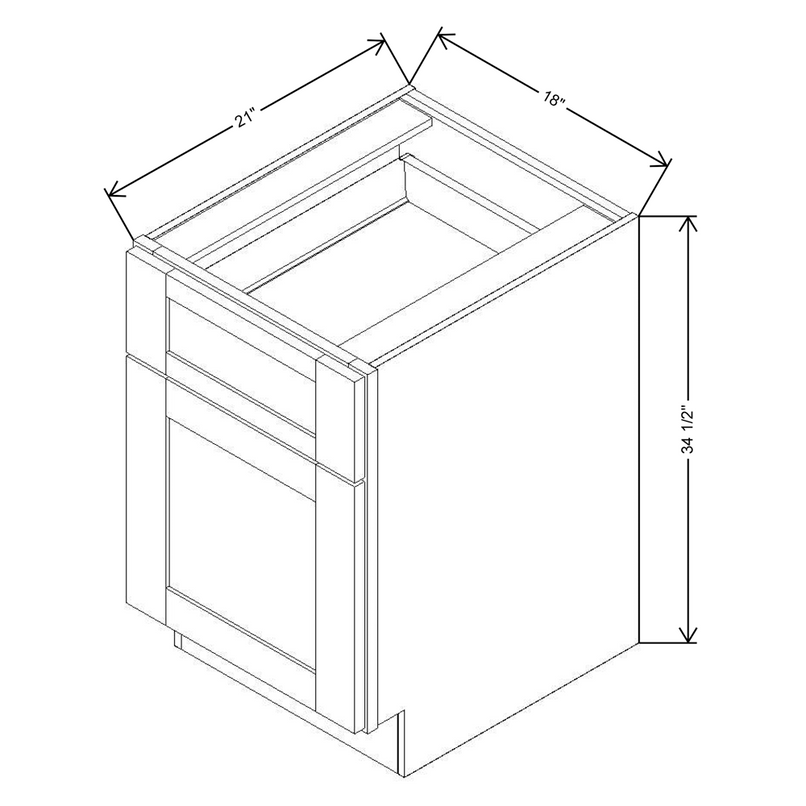 Fabuwood Allure Galaxy Mocha 18" W X 28 1/2" H X 21" D File Drawer Base Cabinet - RIGHT SIDE (RS) - image 1