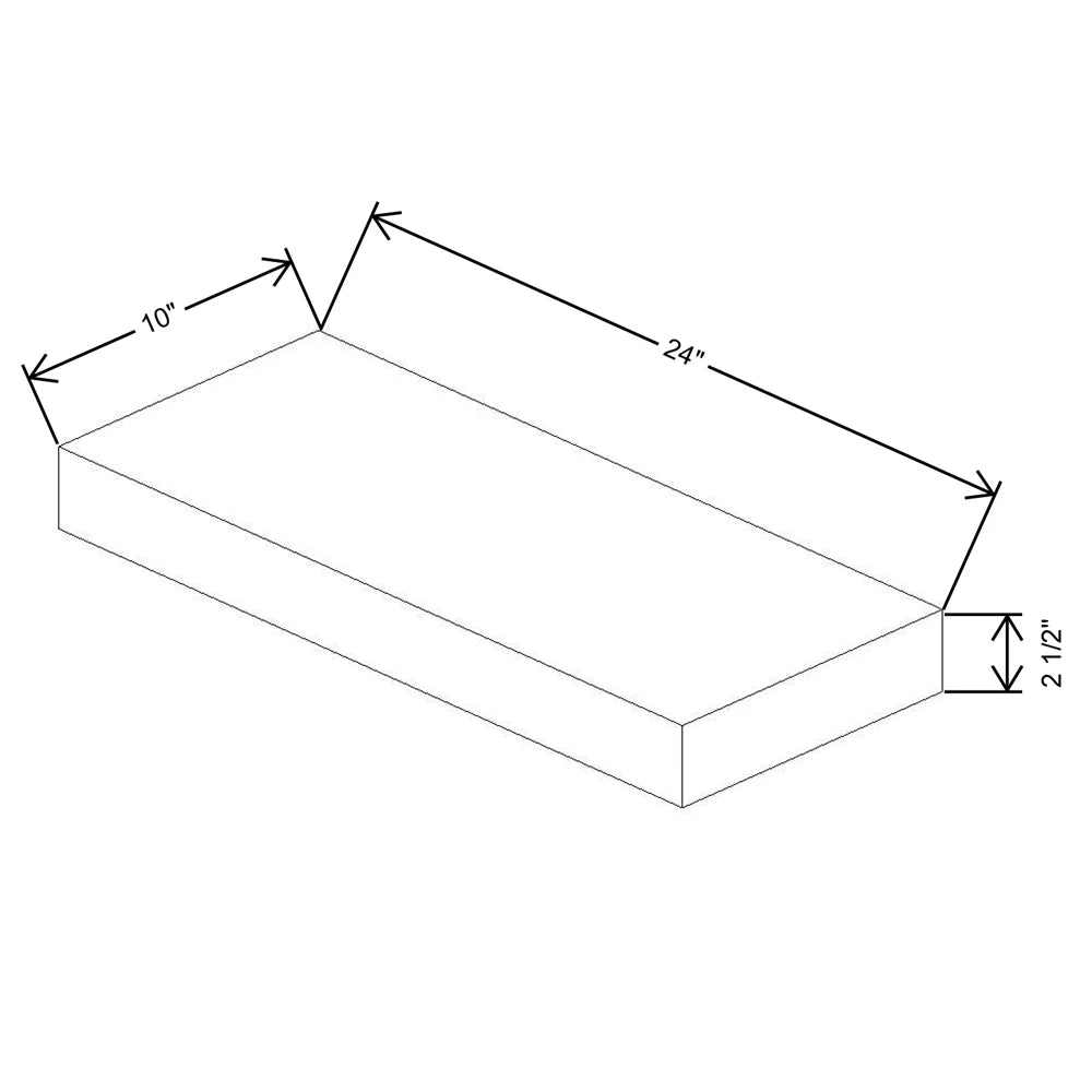Fabuwood Allure Nexus Frost 24" W X 2 1/2" H X 10" D Walnut Floating Shelf