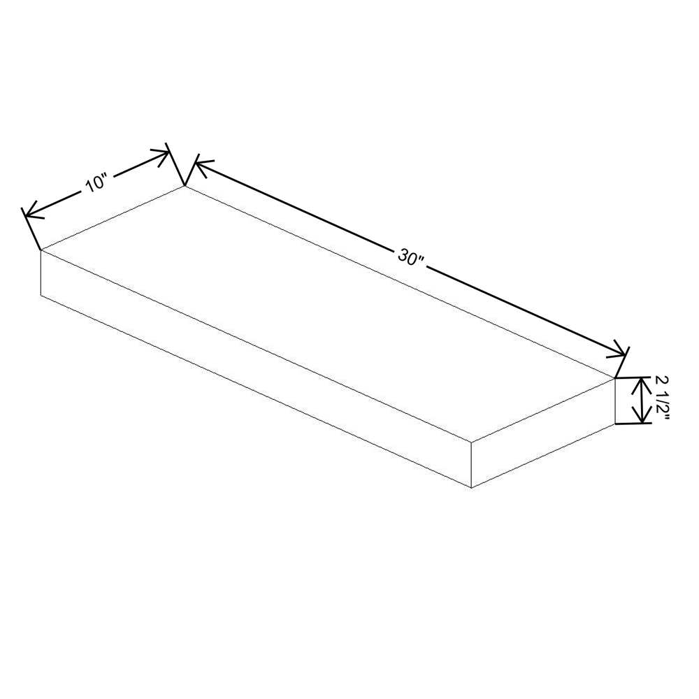 Fabuwood Allure Galaxy Mocha 30" W X 2 1/2" H X 10" D Floating Shelf - image 1