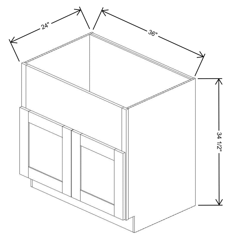 Fabuwood Allure Galaxy Timber 36" W X 34 1/2" H X 24" D Farm Sink Base Cabinet - LEFT SIDE (LS) - image 1