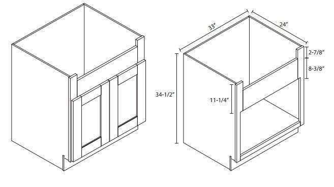 TG-FSB33B 33 Inch Farmhouse Sink Base Cabinet | Midtown Grey - image 5