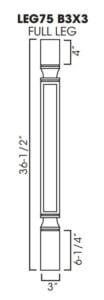 AZ-POLE75-B3 Trimmable Half Decor Leg including WF3 | TSG Forevermark Champagne Maple Shaker - image 3