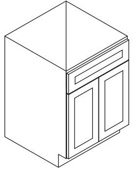 AA-SB24 Double Door 24 Inch Sink Base Cabinet | Blaze Black Shaker - image 5