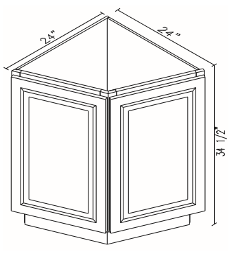 Forevermark AA-AB24 24 Inch Base Angle Base Cabinets Cabinet | Blaze Black Shaker - image 5