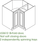 AZ-LS3612 Single Door Cabinets 36 Inch Lazy Susan Cabinets Base Cabinet | Forevermark Champagne Maple Shaker - image 5