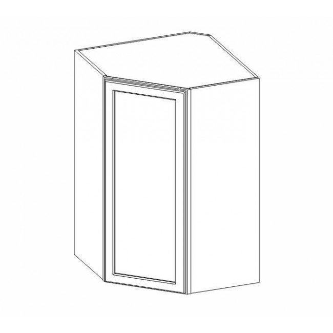 AA-WDC274215 Single Door Cabinets 27 Inch Wall Diagonal Corner Cabinet | Blaze Black Shaker