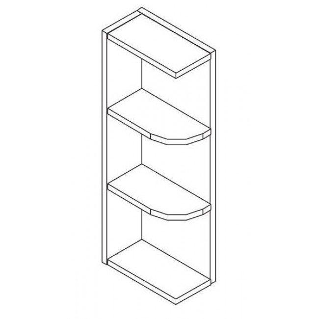 AZ-WES542 Wall End Shelf with Open Shelves | TSG Forevermark Champagne Maple Shaker