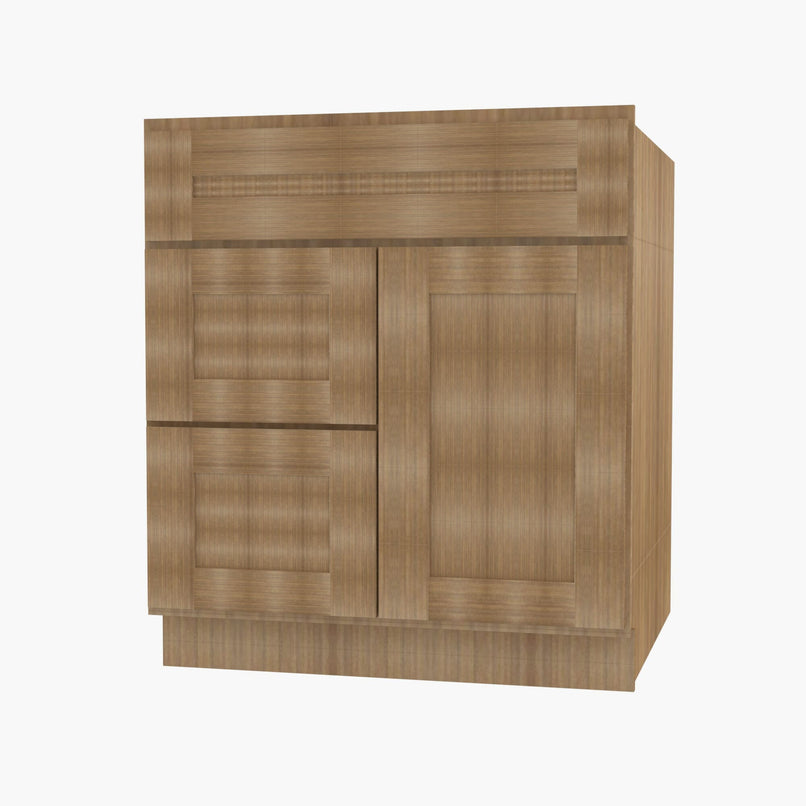 AH-S3621BDL-34-1/2 Double Door 36 Inch Sink Base Combo Vanity with Left Drawer | Homestead OAK Shaker - image 3