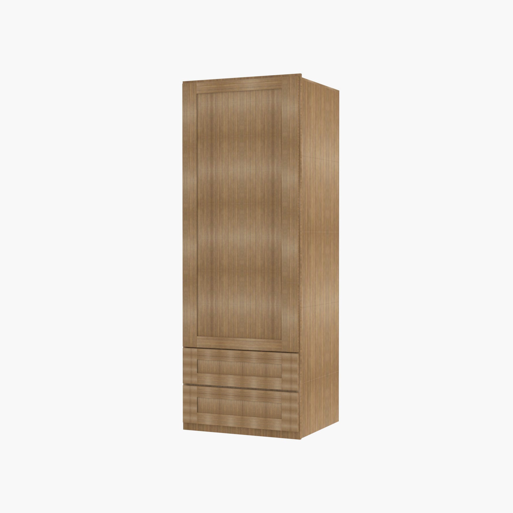 AH-W2D1860 Single Door Cabinets 18 Inch Wall Cabinet With 2 Built-In Drawers | Homestead OAK Shaker - image 3