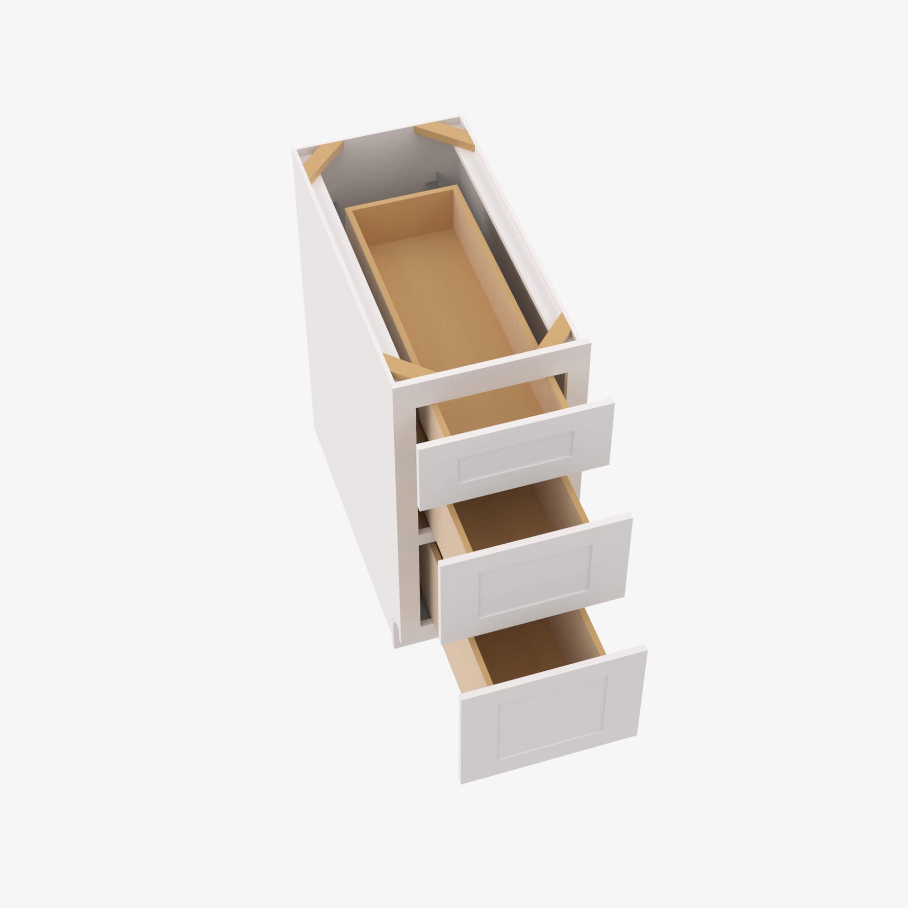 AZ-DB18 3 18 Inch 3 Drawer Pack Base Cabinet | Forevermark Champagne Maple Shaker - image 4