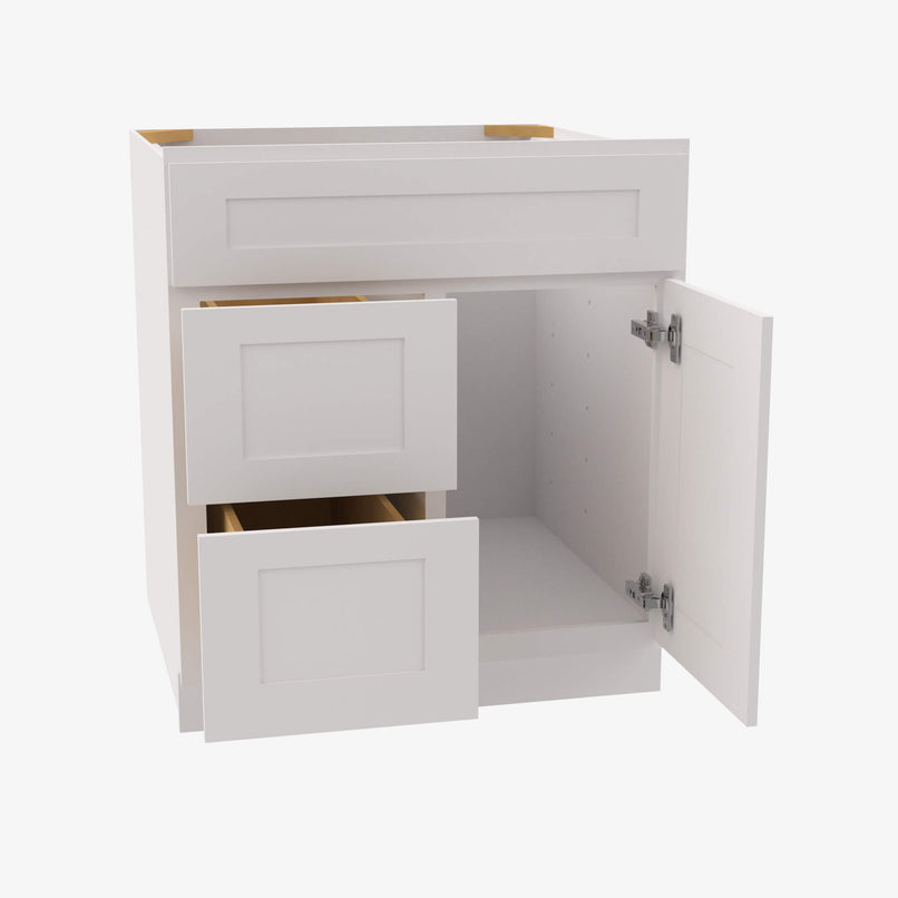 AZ-S3621BDL-34-1/2 Double Door 36 Inch Sink Base Combo Vanity with Left Drawer | Forevermark Champagne Maple Shaker - image 3