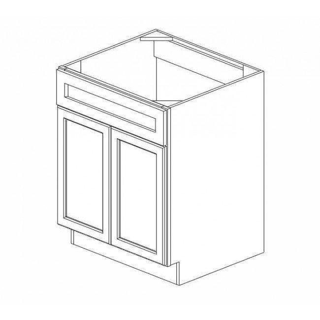 AZ-SB27B Double Door 27 Inch Sink Base Cabinet | Forevermark Champagne Maple Shaker