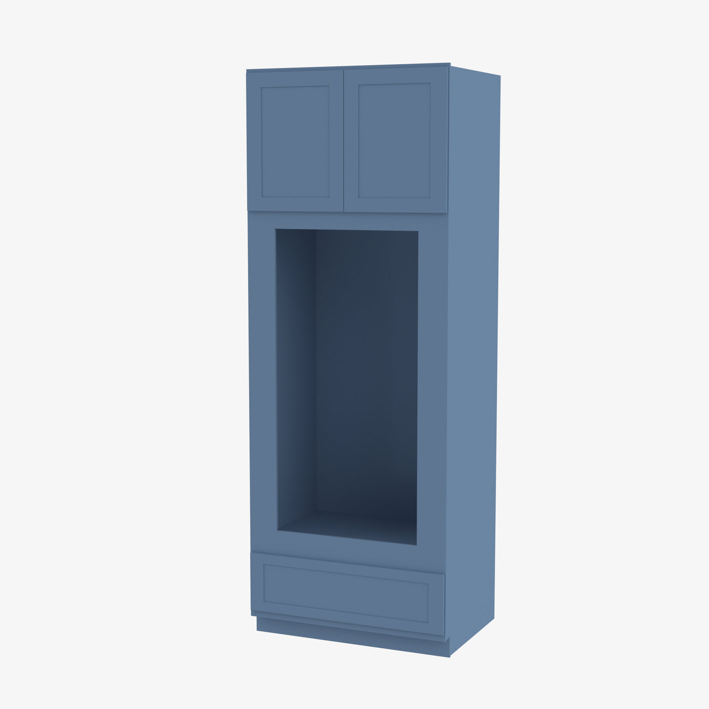 AX-OM3384B Double Door 33 Inch Tall Double Oven / Oven Microwave Cabinet | Xterra Blue Shaker