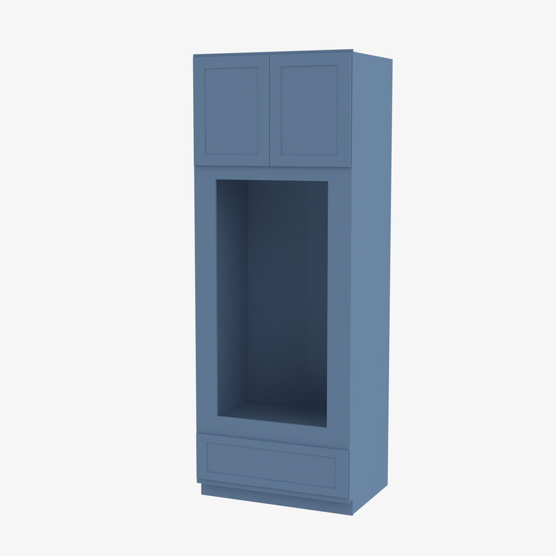 AX-OM3384B Double Door 33 Inch Tall Double Oven / Oven Microwave Cabinet | Xterra Blue Shaker - image 6