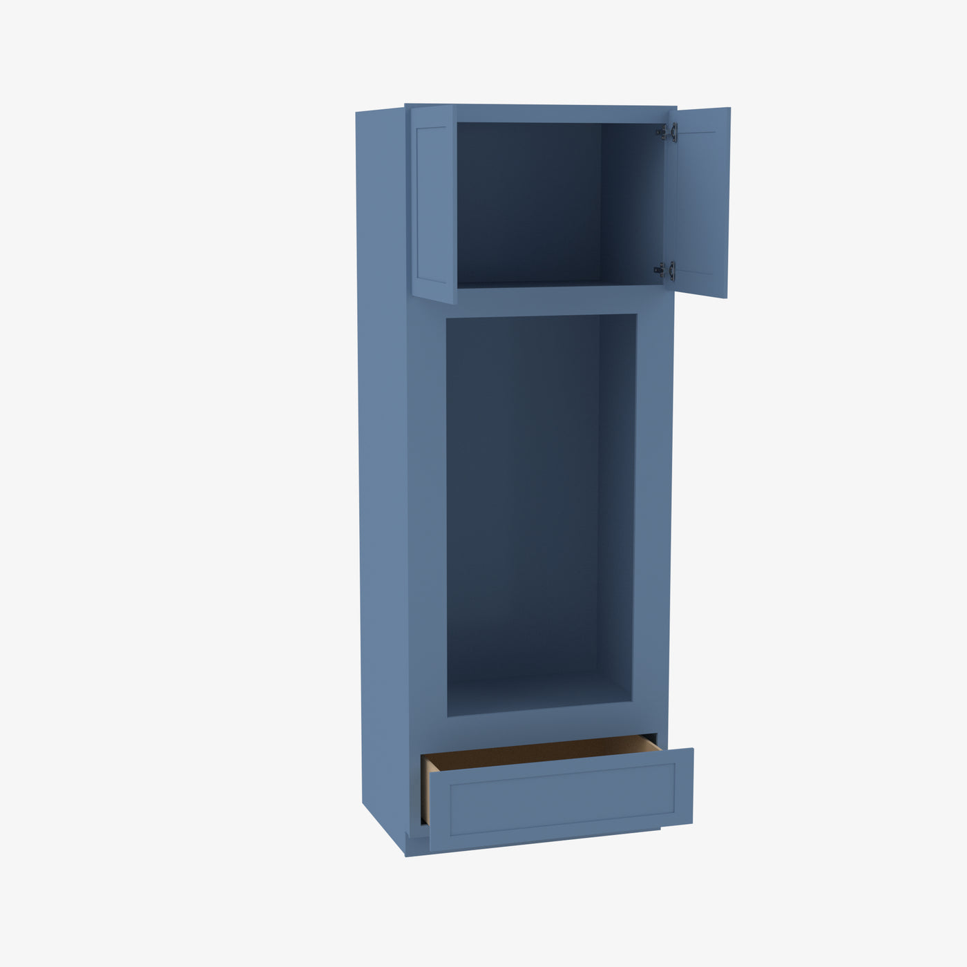 AX-OM3384B Double Door 33 Inch Tall Double Oven / Oven Microwave Cabinet | Xterra Blue Shaker