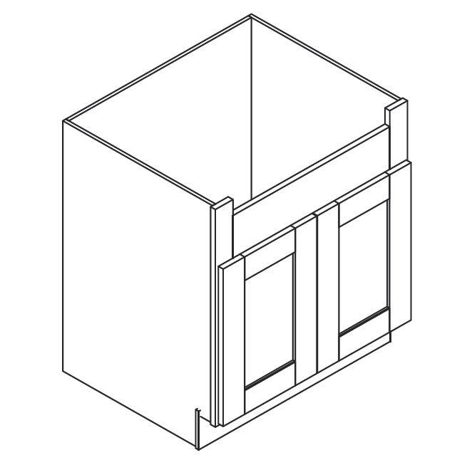 AA-SB36B Double Door 36 Inch Sink Base Cabinet | Blaze Black Shaker - image 5