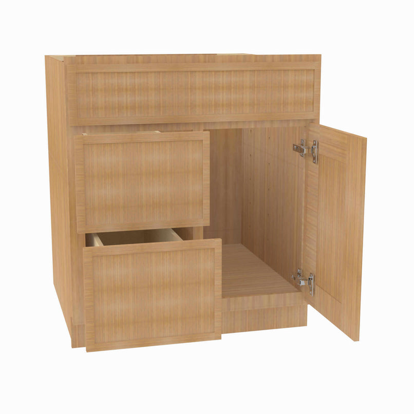 PH-S3621BDL-34-1/2 Double Door 36 Inch Sink Base Combo Vanity with Left Drawer | Petit OAK - image 10