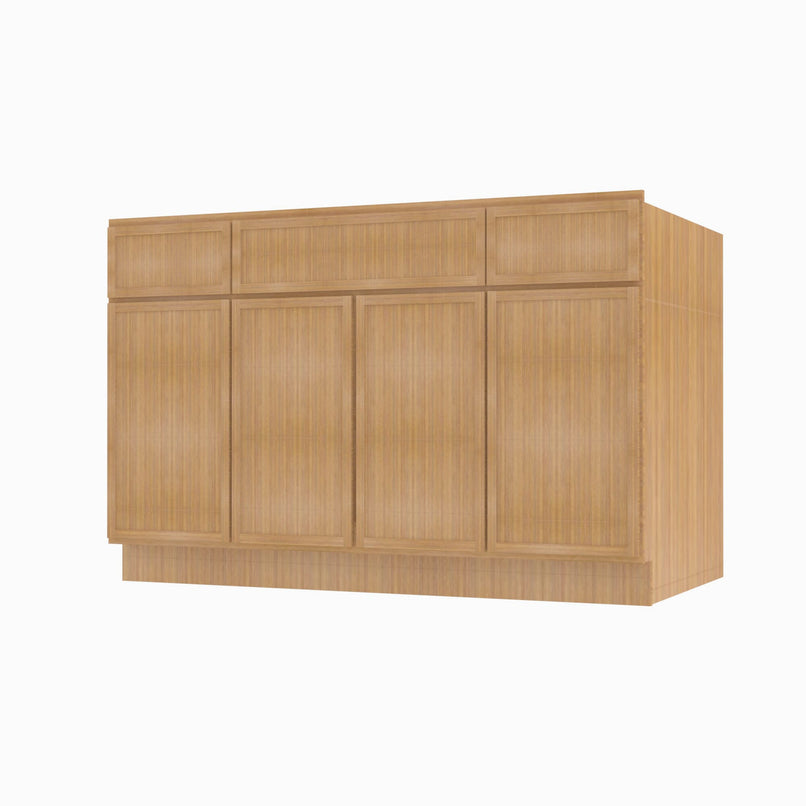 PH-S4821B12D-34-1/2 Double Door 48 Inch Sink Base Combo Vanity with Drawers | Petit OAK - image 12