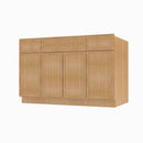 PH-S4821B12D-34-1/2 Double Door 48 Inch Sink Base Combo Vanity with Drawers | Petit OAK - image 8