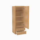 PH-W2D1860 Single Door Cabinets 18 Inch Wall Cabinet With 2 Built-In Drawers | Petit OAK - image 2