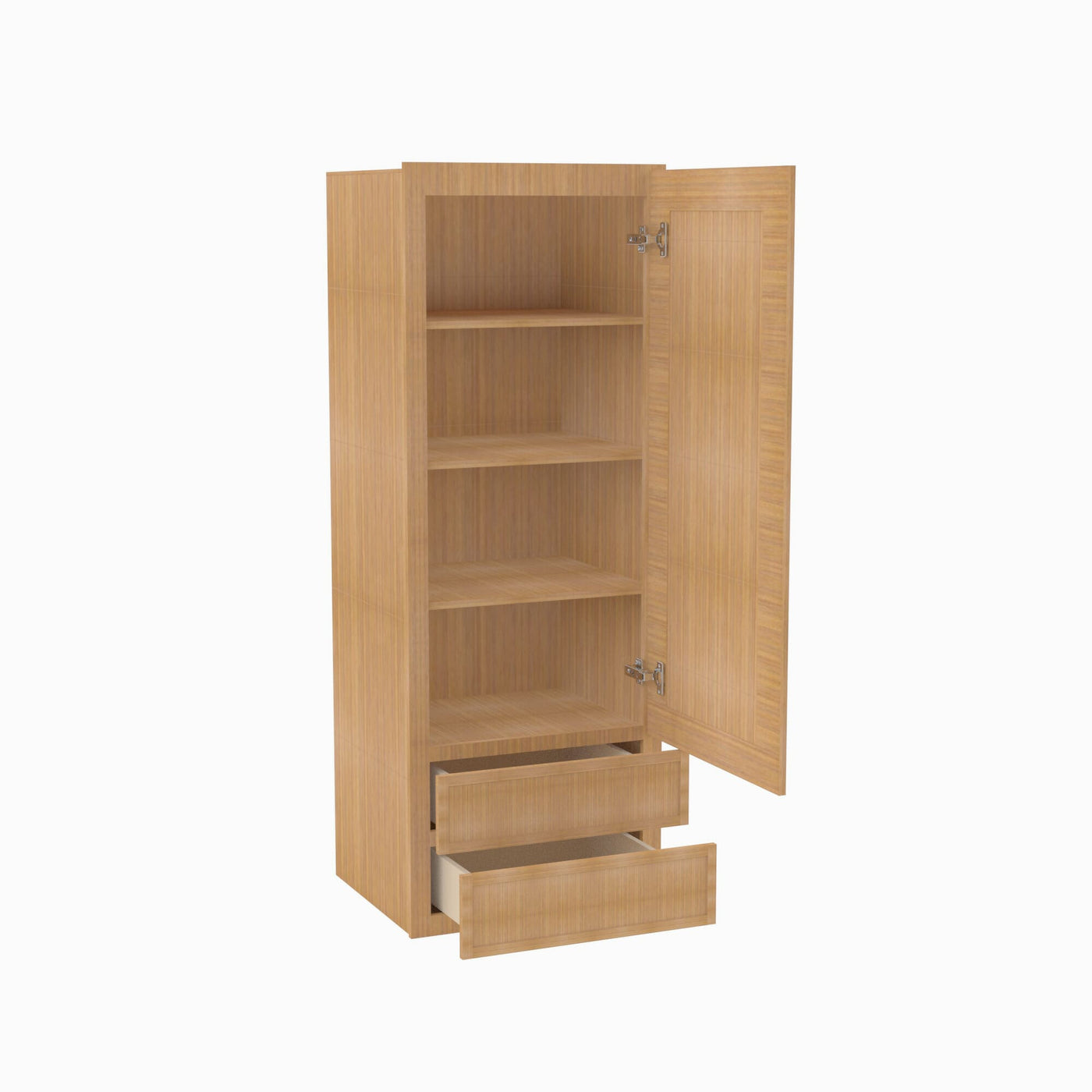 PH-W2D1860 Single Door Cabinets 18 Inch Wall Cabinet With 2 Built-In Drawers | Petit OAK