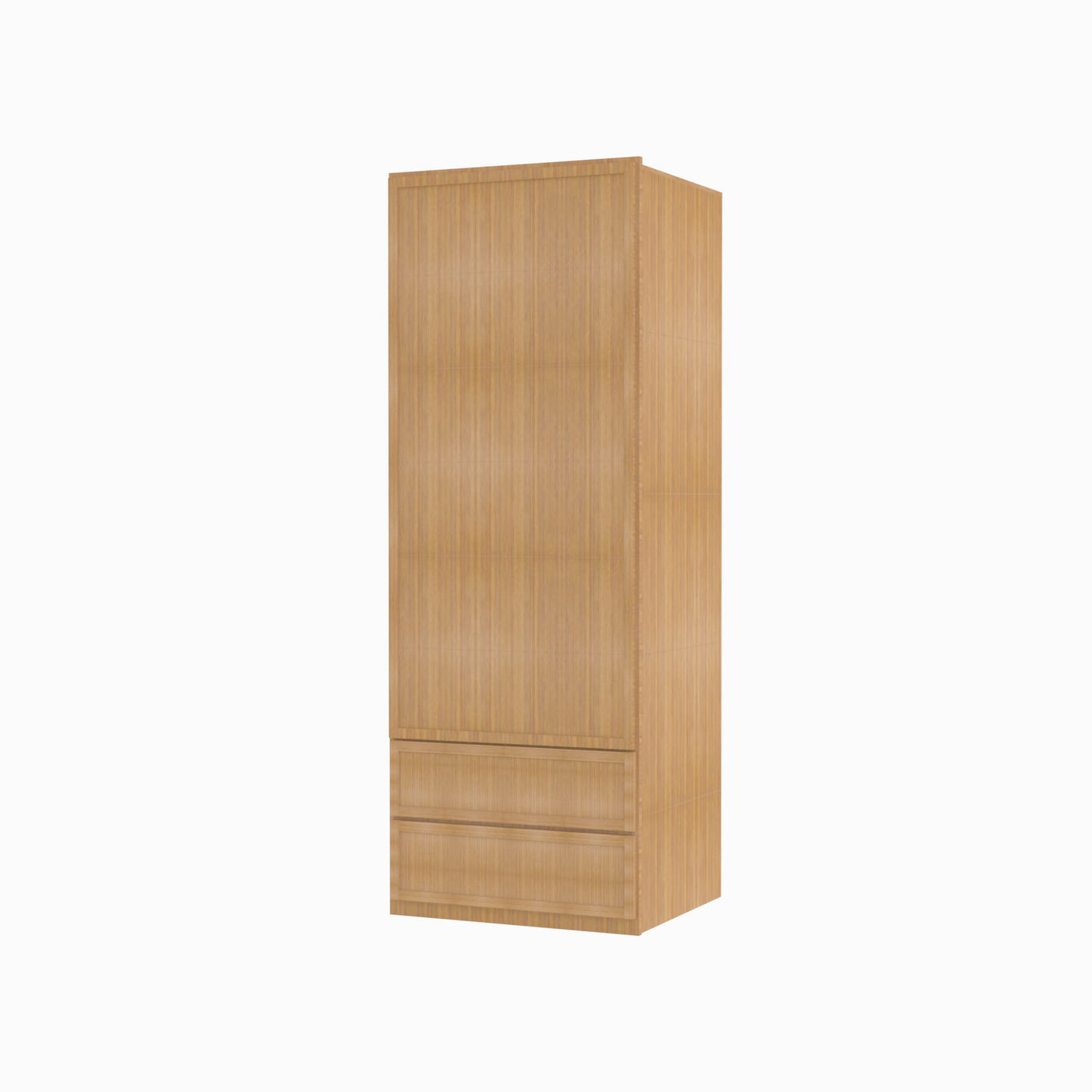 PH-W2D1848 Single Door Cabinets 18 Inch Wall Cabinet With 2 Built-In Drawers | Petit OAK