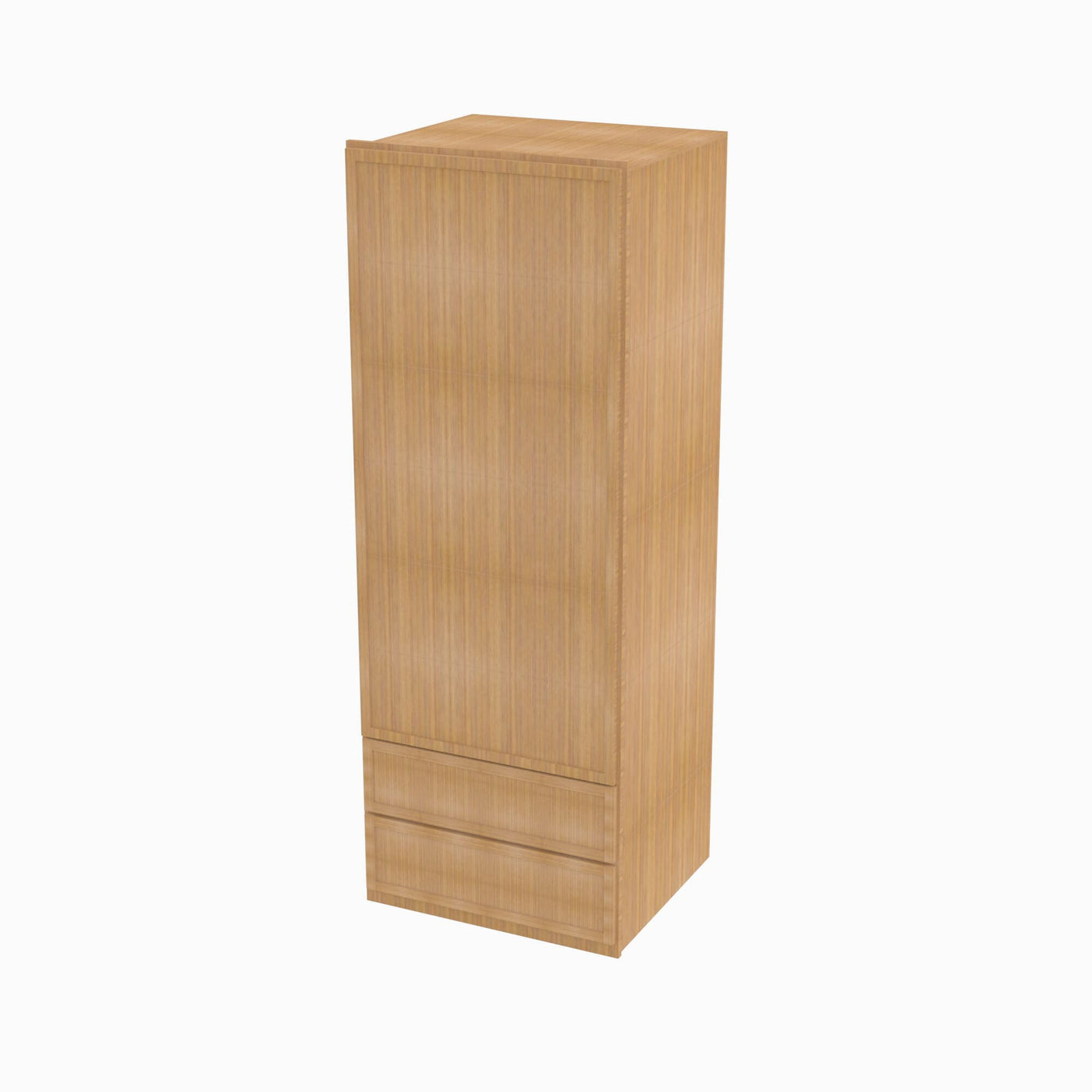 PH-W2D1860 Single Door Cabinets 18 Inch Wall Cabinet With 2 Built-In Drawers | Petit OAK